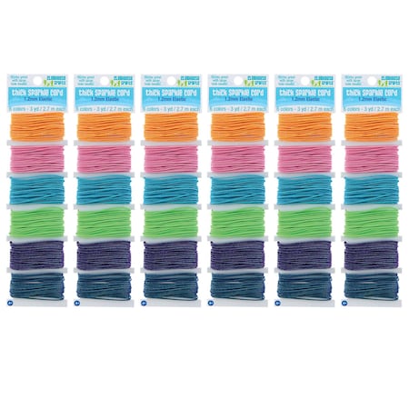 Clubhouse Crafts Thick Sparkle Elastic Cord, 6-Color Set, 18 Yards, 6PK SUL89001-11